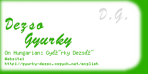 dezso gyurky business card